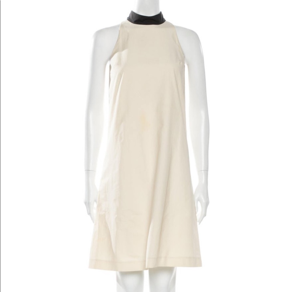 Brunello cucunelli white mock neck dress